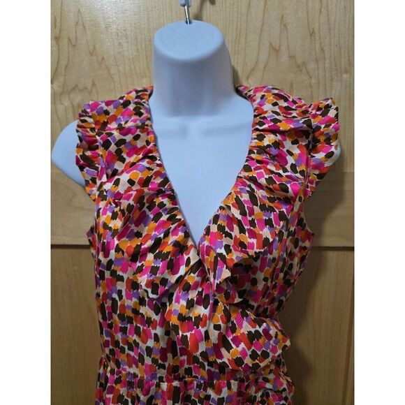 Kate Spade New York Colorful Ruffled Wrap Dress With Tie Waist For Women Size 0 - Picture 1 of 6